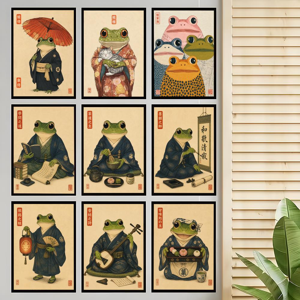 Japanese Lifestyle And Culture - Kültürel Japon Kurbağa Yaşam Tarzı Posteri